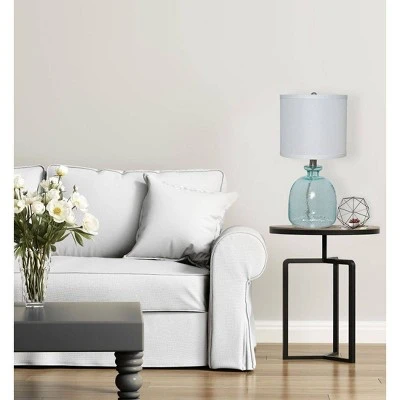 18.25" Clear Glass Textured Table Lamp (Includes LED Light Bulb) Blue - Cresswell Lighting 1 18.25" Clear Glass Textured Table Lamp (Includes LED Light Bulb) Blue - Cresswell Lighting