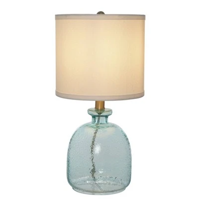 18.25" Clear Glass Textured Table Lamp (Includes LED Light Bulb) Blue - Cresswell Lighting 2 18.25" Clear Glass Textured Table Lamp (Includes LED Light Bulb) Blue - Cresswell Lighting - Image 2
