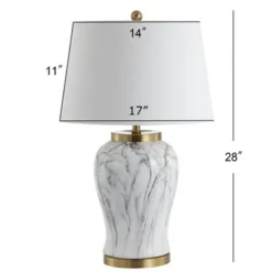 JONATHAN Y 28" Prague Ceramic Marble Table Lamp (Includes LED Light Bulb) White - JONATHAN Y -Deals A Radiant Den Store unnamed file 3755