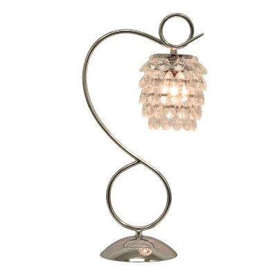 19.25" Crystal Dangles Desk Lamp Chrome - Decor Therapy 1 19.25" Crystal Dangles Desk Lamp Chrome - Decor Therapy