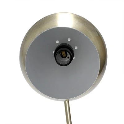 Mid Century Curved Table Lamp with Dome Shade Antique Brass - Lalia Home 4 Mid Century Curved Table Lamp with Dome Shade Antique Brass - Lalia Home - Image 4