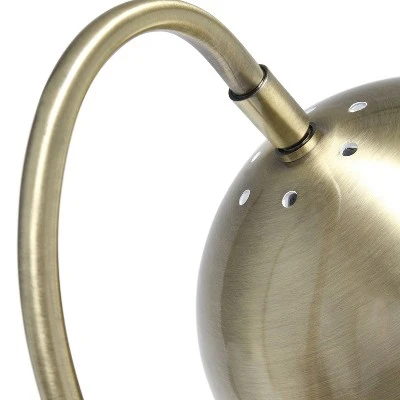 Mid Century Curved Table Lamp with Dome Shade Antique Brass - Lalia Home 5 Mid Century Curved Table Lamp with Dome Shade Antique Brass - Lalia Home - Image 5