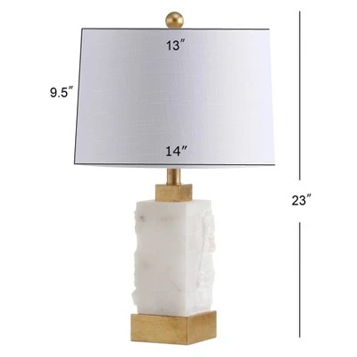 JONATHAN Y 23" Alabaster/Metal Eloise Table Lamp (Includes LED Light Bulb) White - JONATHAN Y 3 JONATHAN Y 23" Alabaster/Metal Eloise Table Lamp (Includes LED Light Bulb) White - JONATHAN Y - Image 3