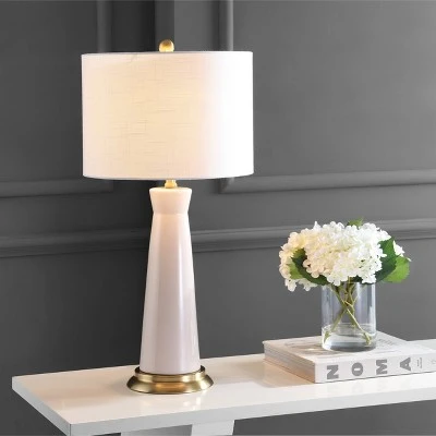 JONATHAN Y 29" Ceramic Hartley Column Table Lamp (Includes Energy Efficient Light Bulb) - JONATHAN Y Pink 1 JONATHAN Y 29" Ceramic Hartley Column Table Lamp (Includes Energy Efficient Light Bulb) - JONATHAN Y Pink