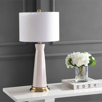 JONATHAN Y 29" Ceramic Hartley Column Table Lamp (Includes Energy Efficient Light Bulb) - JONATHAN Y Pink 2 JONATHAN Y 29" Ceramic Hartley Column Table Lamp (Includes Energy Efficient Light Bulb) - JONATHAN Y Pink - Image 2