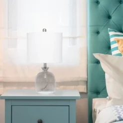 Hammered Glass Jar Table Lamp with Linen Shade White - Lalia Home -Deals A Radiant Den Store unnamed file 3802