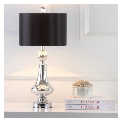 (Set of 2) 25.5" Mercury Crackle Glass Table Lamp Ivory/Silver (Includes CFL Light Bulb) - Safavieh 2 (Set of 2) 25.5" Mercury Crackle Glass Table Lamp Ivory/Silver (Includes CFL Light Bulb) - Safavieh - Image 2
