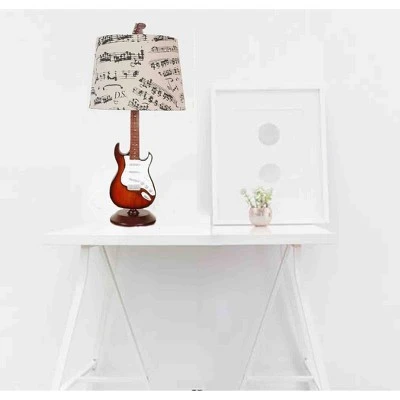 24.5" Guitar Table Lamp with Music Note Shade - Creative Motion Industries 1 24.5" Guitar Table Lamp with Music Note Shade - Creative Motion Industries