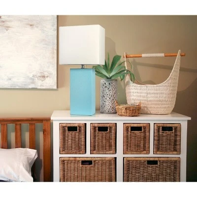 21" Monaco Avenue Modern Leather Table Lamp Aqua - Elegant Designs 2 21" Monaco Avenue Modern Leather Table Lamp Aqua - Elegant Designs - Image 2