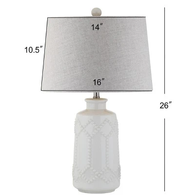 JONATHAN Y 26" Ceramic Alice Table Lamp (Includes LED Light Bulb) White - JONATHAN Y 3 JONATHAN Y 26" Ceramic Alice Table Lamp (Includes LED Light Bulb) White - JONATHAN Y - Image 3