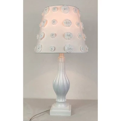 22" Polyresin Table Lamp with Silk Flower Shade - Creative Motion Industries White 1 22" Polyresin Table Lamp with Silk Flower Shade - Creative Motion Industries White