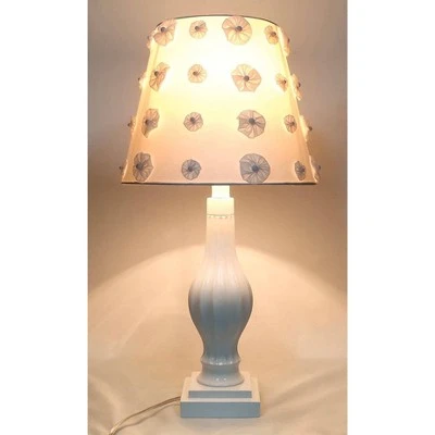 22" Polyresin Table Lamp with Silk Flower Shade - Creative Motion Industries White 2 22" Polyresin Table Lamp with Silk Flower Shade - Creative Motion Industries White - Image 2