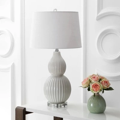 JONATHAN Y 28.25" Ceramic Thatcher Table Lamp (Includes Energy Efficient Light Bulb) - JONATHAN Y Gray 2 JONATHAN Y 28.25" Ceramic Thatcher Table Lamp (Includes Energy Efficient Light Bulb) - JONATHAN Y Gray - Image 2