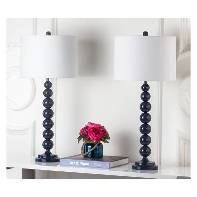Jenna Stacked Ball Table Lamp Set - Safavieh Navy/white 1 Jenna Stacked Ball Table Lamp Set - Safavieh Navy/white