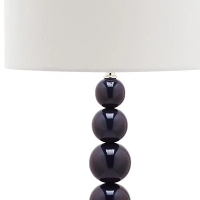 Jenna Stacked Ball Table Lamp Set - Safavieh Navy/white 3 Jenna Stacked Ball Table Lamp Set - Safavieh Navy/white - Image 3