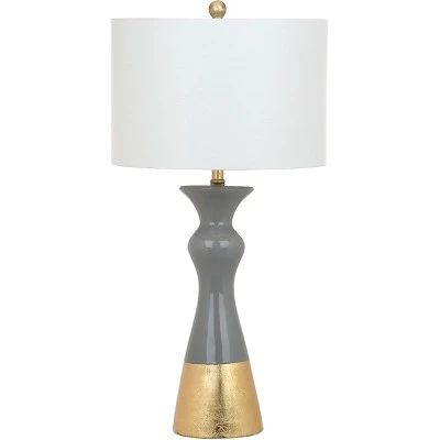 (Set of 2) 30.5" Iris Table Lamp Gray/Gold (Includes CFL Light Bulb) - Safavieh 1 (Set of 2) 30.5" Iris Table Lamp Gray/Gold (Includes CFL Light Bulb) - Safavieh
