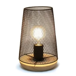 Wired Mesh Uplight Table Lamp Black - Simple Designs