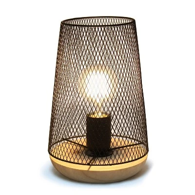 Wired Mesh Uplight Table Lamp Black - Simple Designs 1 Wired Mesh Uplight Table Lamp Black - Simple Designs