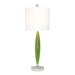 Stylus Table Lamp with Fabric Shade Green - Lalia Home