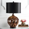 29" Regina Ceramic Table Lamp Gold/Brown (Includes CFL Light Bulb) - Safavieh
