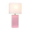 21" Monaco Avenue Modern Leather Table Lamp Pink - Elegant Designs