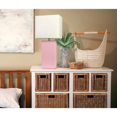 21" Monaco Avenue Modern Leather Table Lamp Pink - Elegant Designs 2 21" Monaco Avenue Modern Leather Table Lamp Pink - Elegant Designs - Image 2