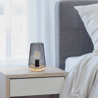 Wired Mesh Uplight Table Lamp Black - Simple Designs 4 Wired Mesh Uplight Table Lamp Black - Simple Designs - Image 4