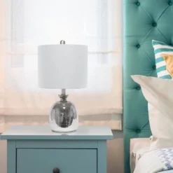 Hammered Glass Jar Table Lamp with Linen Shade Metallic Gray - Lalia Home -Deals A Radiant Den Store unnamed file 3921