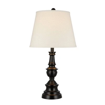 27" 3-Way Decorative Metal Table Lamp with Linen Shade (Includes LED Light Bulb) Black - Cresswell Lighting 4 27" 3-Way Decorative Metal Table Lamp with Linen Shade (Includes LED Light Bulb) Black - Cresswell Lighting - Image 4