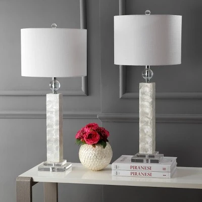 JONATHAN Y 32" (Set of 2) Bailey Seashell Table Lamp (Includes LED Light Bulb) White - JONATHAN Y 2 JONATHAN Y 32" (Set of 2) Bailey Seashell Table Lamp (Includes LED Light Bulb) White - JONATHAN Y - Image 2