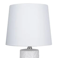 15.5" Farmhouse Ceramic Table Lamp White (Includes LED Light Bulb) - Cresswell Lighting