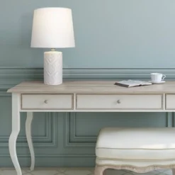 15.5" Farmhouse Ceramic Table Lamp White (Includes LED Light Bulb) - Cresswell Lighting -Deals A Radiant Den Store unnamed file 3976