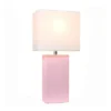 21" Monaco Avenue Modern Leather Table Lamp Blush Pink - Elegant Designs