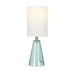 14" Glass Accent Table Lamp Teal - Cresswell Lighting