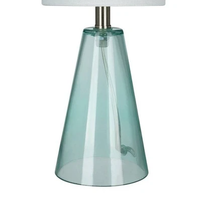 14" Glass Accent Table Lamp Teal - Cresswell Lighting 2 14" Glass Accent Table Lamp Teal - Cresswell Lighting - Image 2