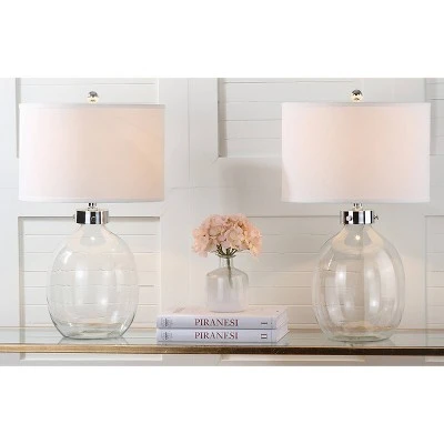 Set of 2 Neville Glass Table Lamp (Includes LED Light Bulb) Clear - Safavieh 2 Set of 2 Neville Glass Table Lamp (Includes LED Light Bulb) Clear - Safavieh - Image 2