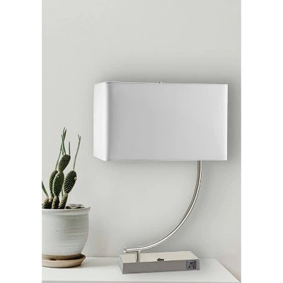 22.5" Modern Metal Table Lamp with Unique Base Silver - Ore International 1 22.5" Modern Metal Table Lamp with Unique Base Silver - Ore International