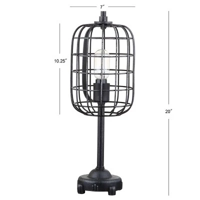 JONATHAN Y 20" Metal Odette Industrial Table Lamp (Includes Light Bulb) Black - JONATHAN Y 3 JONATHAN Y 20" Metal Odette Industrial Table Lamp (Includes Light Bulb) Black - JONATHAN Y - Image 3