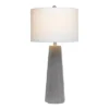 Concrete Pillar Table Lamp with Fabric Shade White - Lalia Home