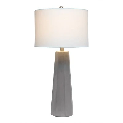 Concrete Pillar Table Lamp with Fabric Shade White - Lalia Home 1 Concrete Pillar Table Lamp with Fabric Shade White - Lalia Home