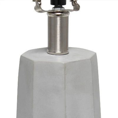 Concrete Pillar Table Lamp with Fabric Shade White - Lalia Home 2 Concrete Pillar Table Lamp with Fabric Shade White - Lalia Home - Image 2