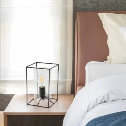 Framed Table Lamp with Cylinder Glass Shade Black - Lalia Home -Deals A Radiant Den Store unnamed file 4074