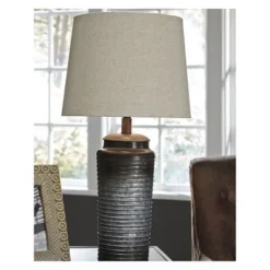 Norbert Metal Set Of 2 Table Lamp Gray - Signature Design by Ashley