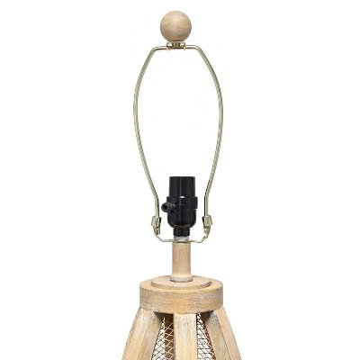 Wood Arch Farmhouse Table Lamp with Fabric Shade Natural - Lalia Home 5 Wood Arch Farmhouse Table Lamp with Fabric Shade Natural - Lalia Home - Image 5
