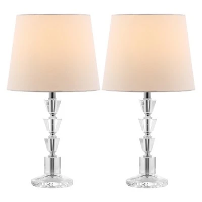 (Set of 2) 16" Harlow Tiered Crystal Lamp Clear (Includes CFL Light Bulb) - Safavieh 3 (Set of 2) 16" Harlow Tiered Crystal Lamp Clear (Includes CFL Light Bulb) - Safavieh - Image 3