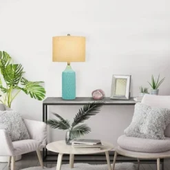 26.5" Quilted Ceramic Table Lamp with Natural Linen Drum Shade Aqua Blue - Cresswell Lighting 10 26.5" Quilted Ceramic Table Lamp with Natural Linen Drum Shade Aqua Blue - Cresswell Lighting -Deals A Radiant Den Store unnamed file 4109