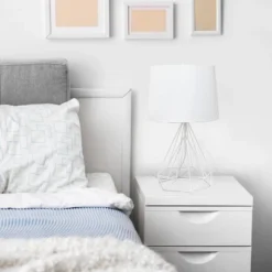 Geometric Wired Table Lamp with Fabric Shade White - Lalia Home -Deals A Radiant Den Store unnamed file 4120