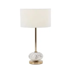Olivia & May Modern Ceramic and Iron Table Lamp Gold/White - Olivia & May
