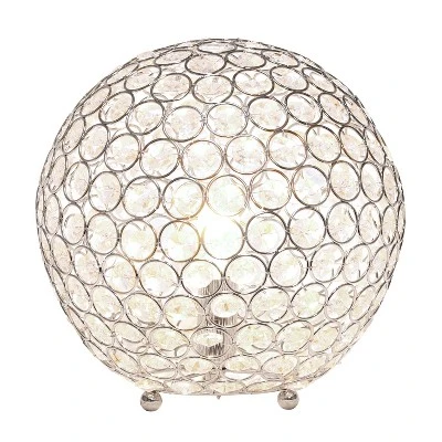 10" Elipse Crystal Ball Sequin Table Lamp Chrome - Elegant Designs 1 10" Elipse Crystal Ball Sequin Table Lamp Chrome - Elegant Designs