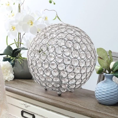 10" Elipse Crystal Ball Sequin Table Lamp Chrome - Elegant Designs 2 10" Elipse Crystal Ball Sequin Table Lamp Chrome - Elegant Designs - Image 2